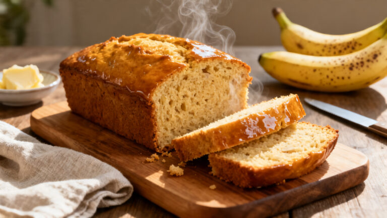 Recette de banana bread moelleux, mie humide et dorée