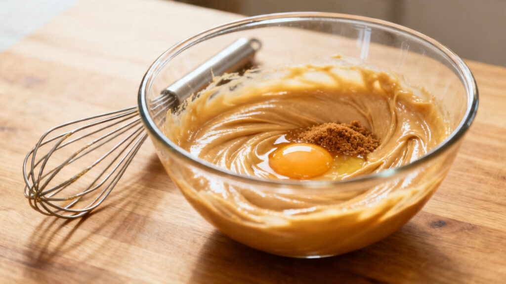 Bol unique avec beurre fondu et cassonade fouettés