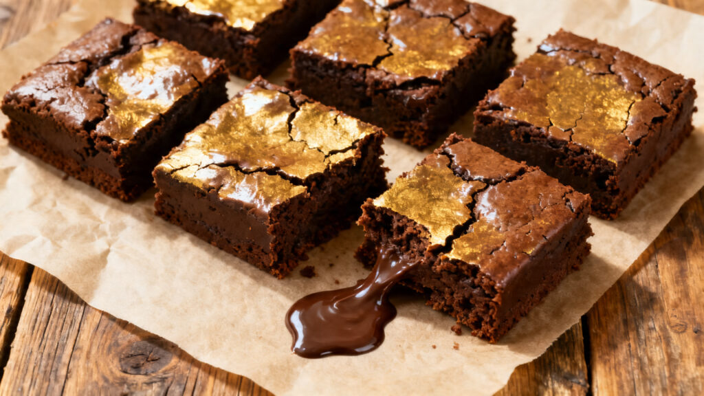 Brownie craquelé, part fondante, facile pour anniversaire
