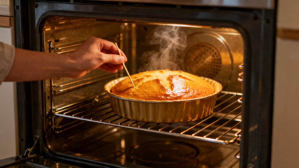 Test de cuisson d’un gâteau et signes visuels de dorage homogène