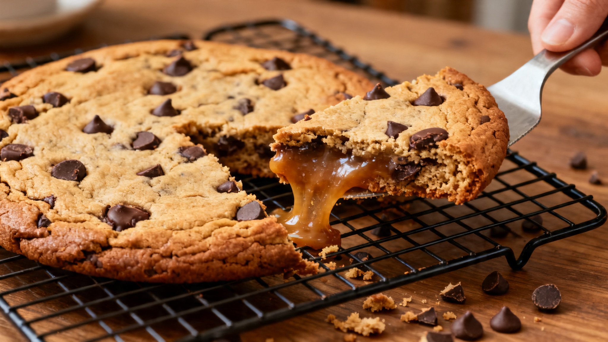 Cookie géant au chocolat, centre fondant – recette de cookie géant