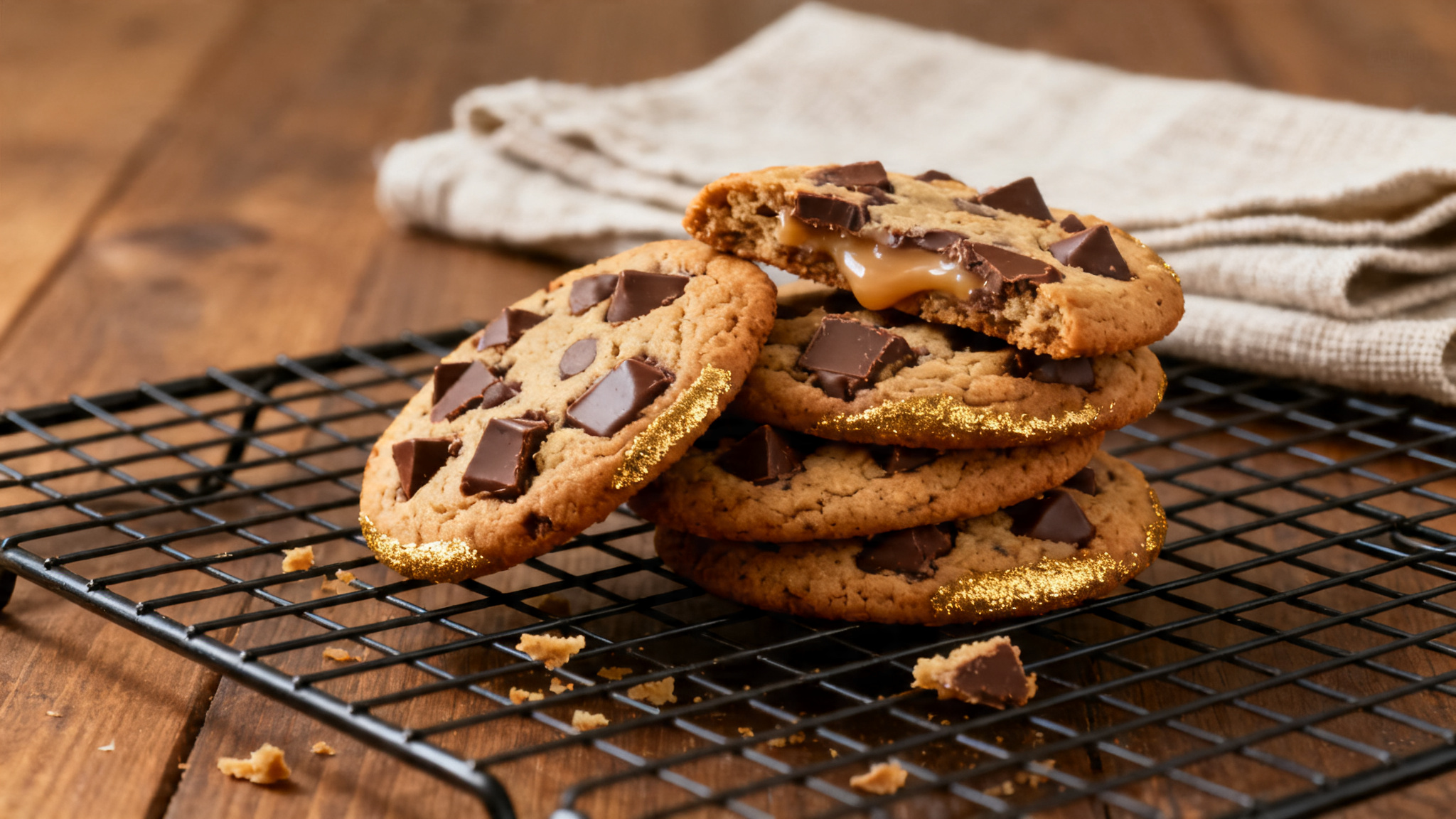 Cookies au chocolat au lait moelleux sur grille