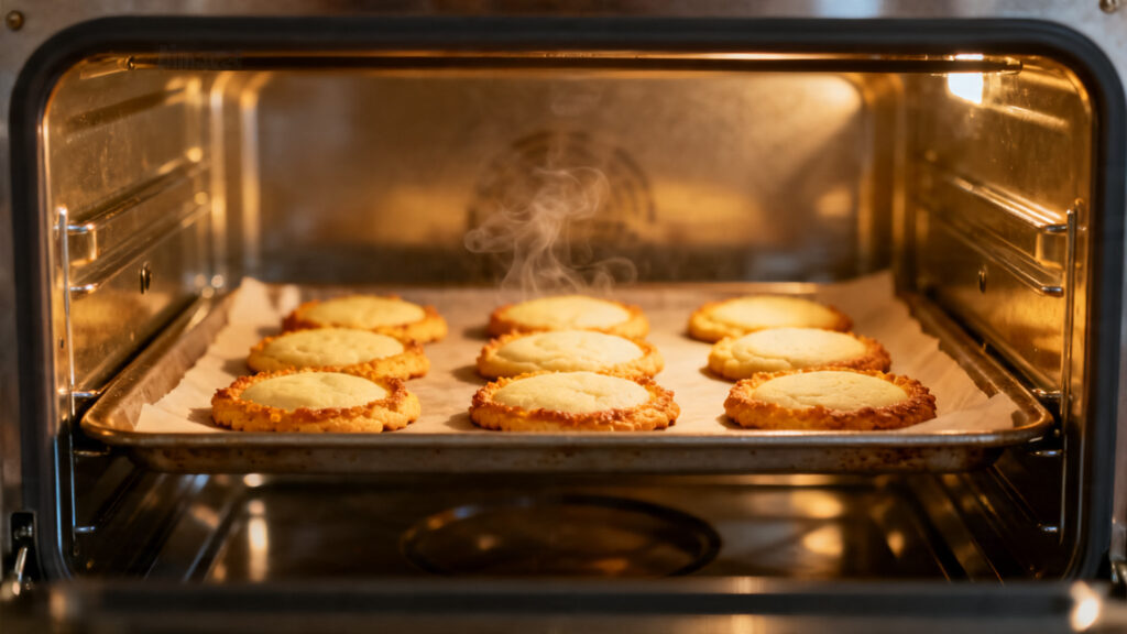 Cookies à 180 °C, bords dorés et centre pâle