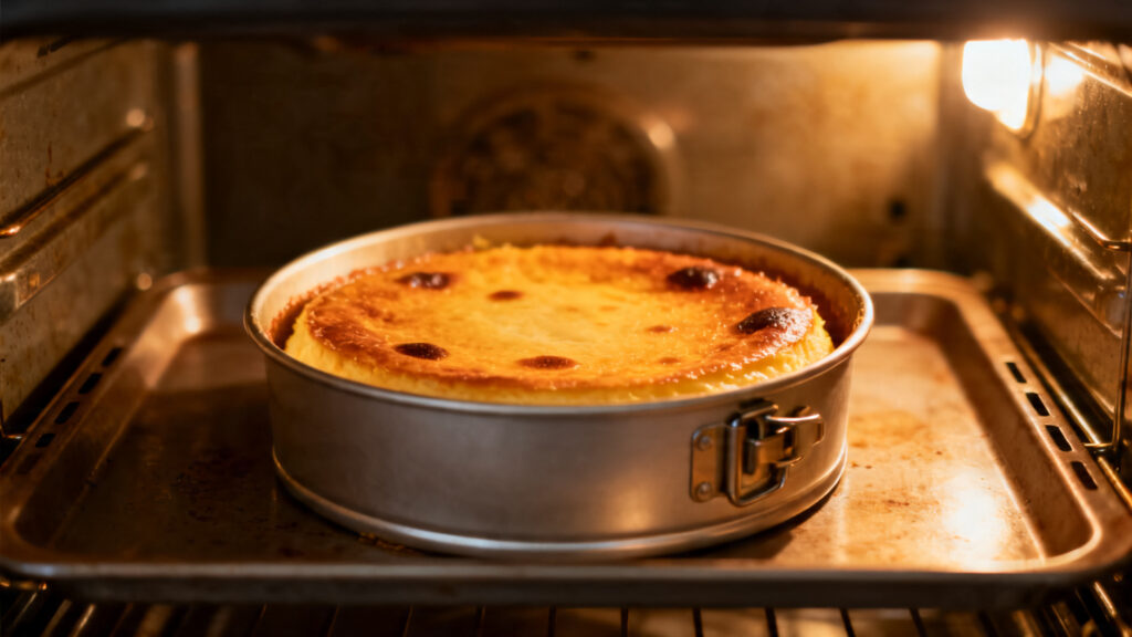 Flan pâtissier à 180 °C chaleur statique, dessus golden-brown
