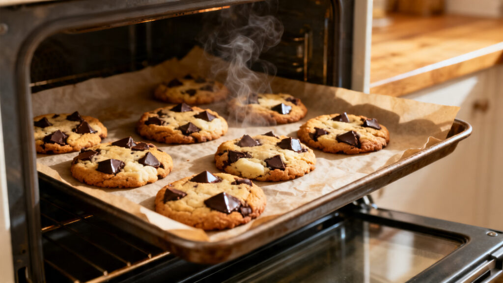 Cookies IG bas aux bords dorés et centre encore pâle
