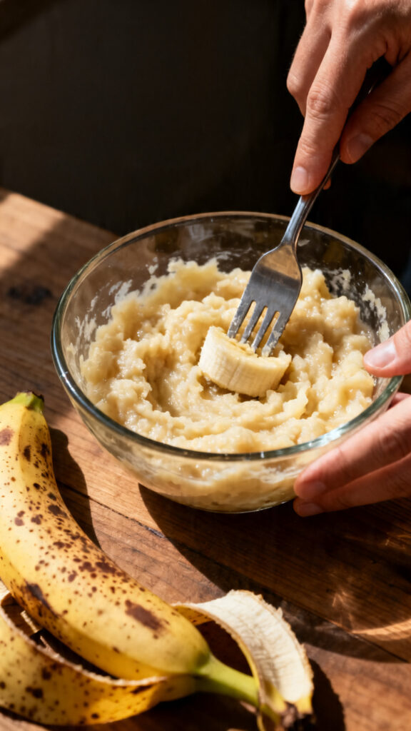 Purée de bananes tachetées pour banana bread moelleux