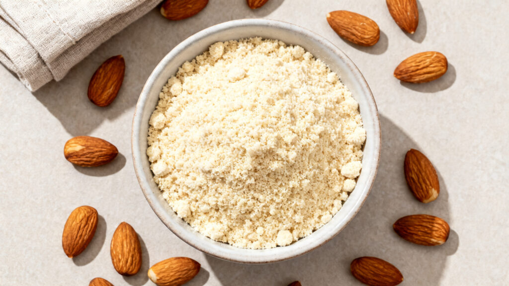 Farine d’amande déshuilée low carb en bol