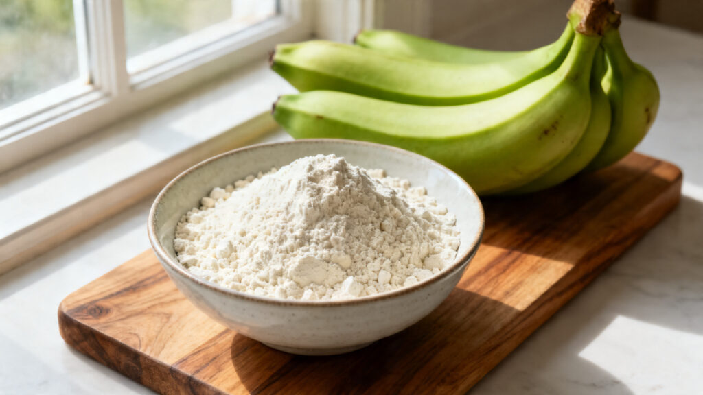 Farine de banane verte, amidon résistant IG bas