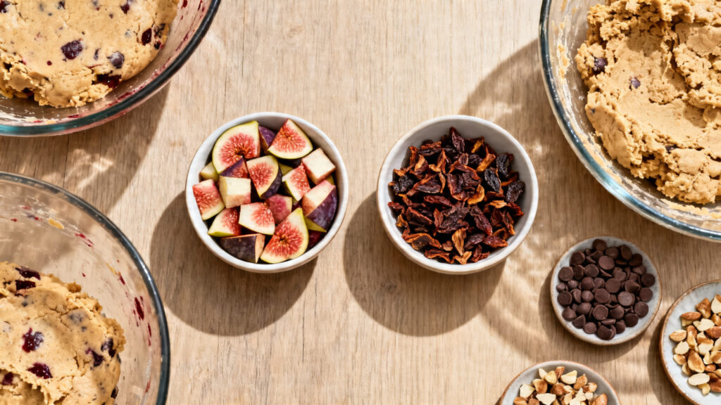 Comparatif figues fraîches et figues sèches pour cookies moelleux