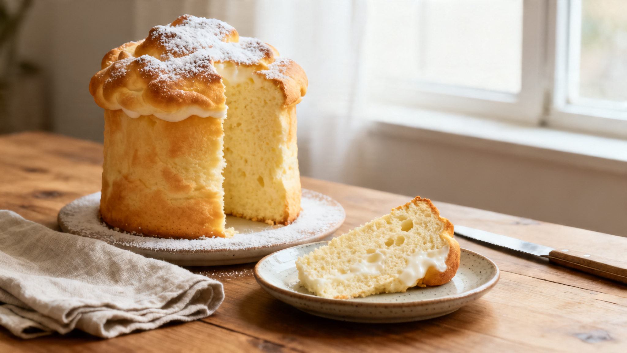 Gâteau nuage au yaourt, mie aérienne et dorure légère