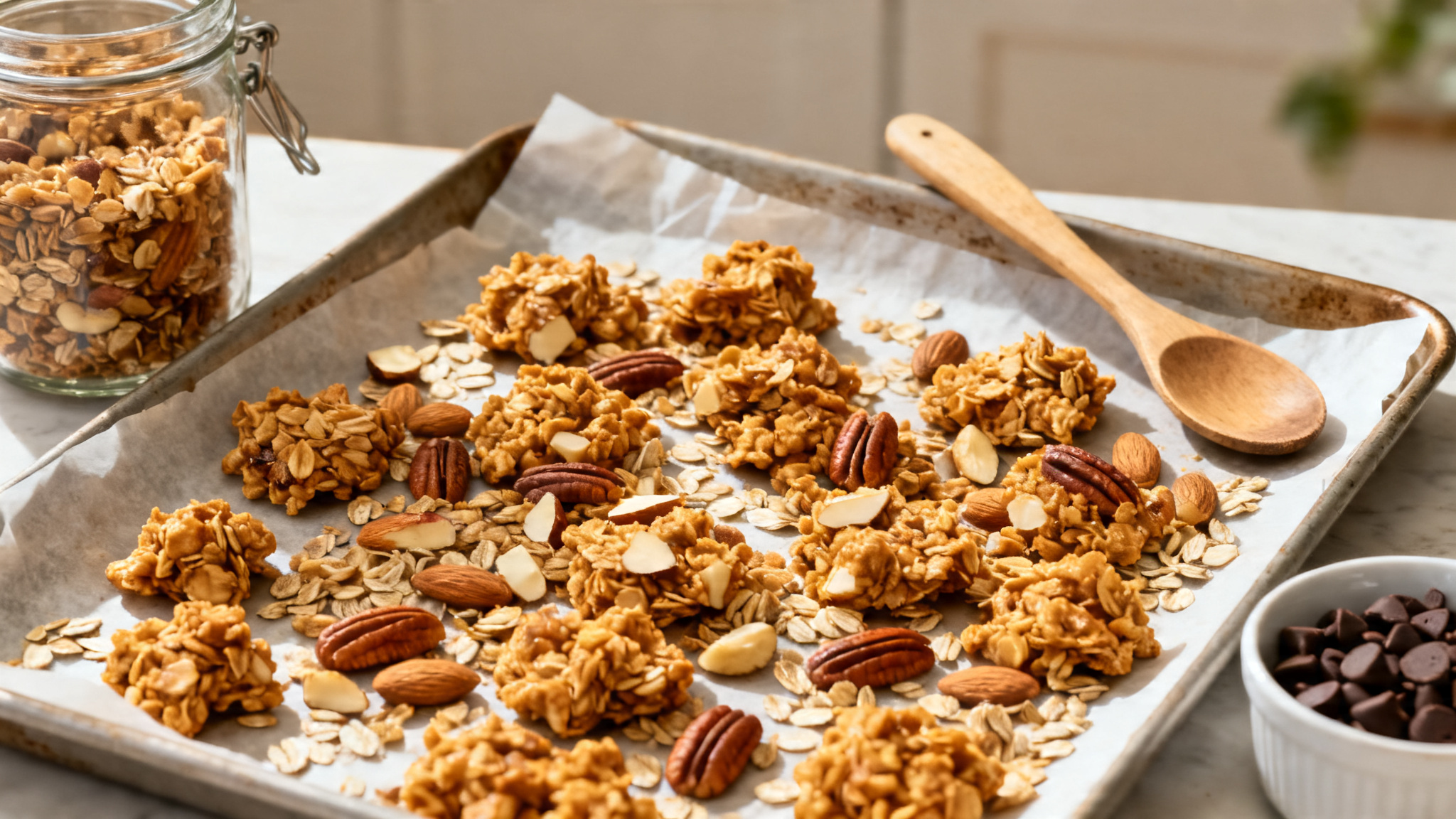 Recette de granola maison croustillant en grosses pépites