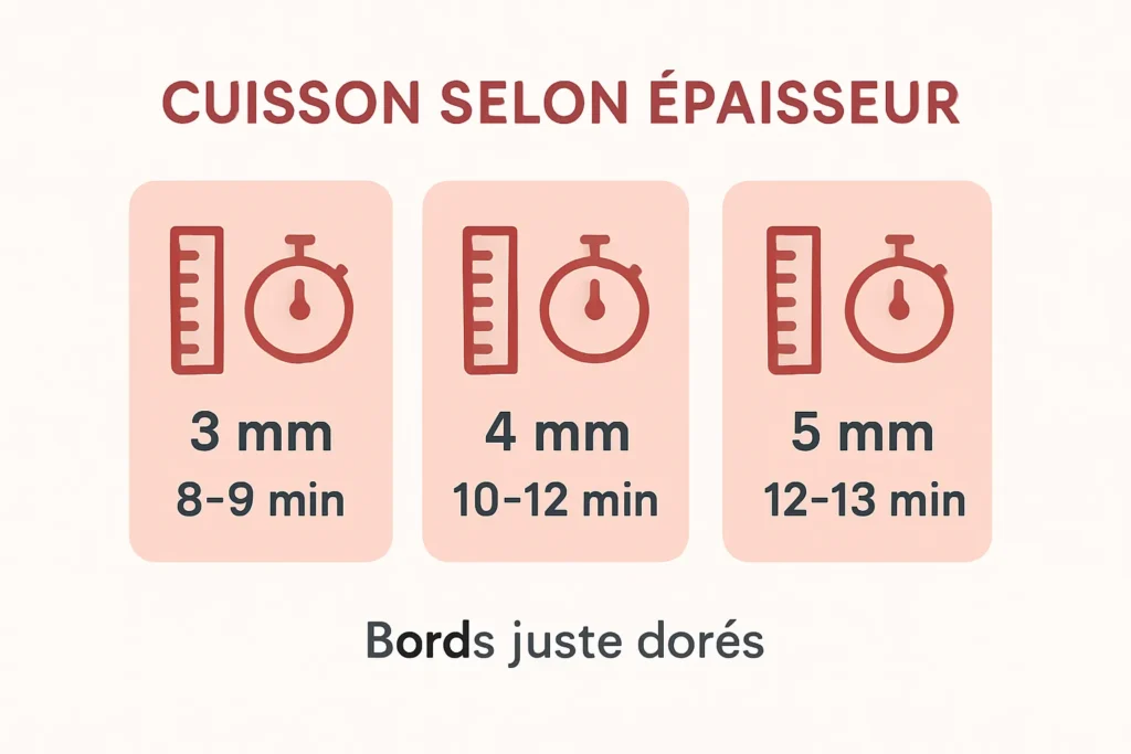 Infographie temps de cuisson des sablés selon l’épaisseur