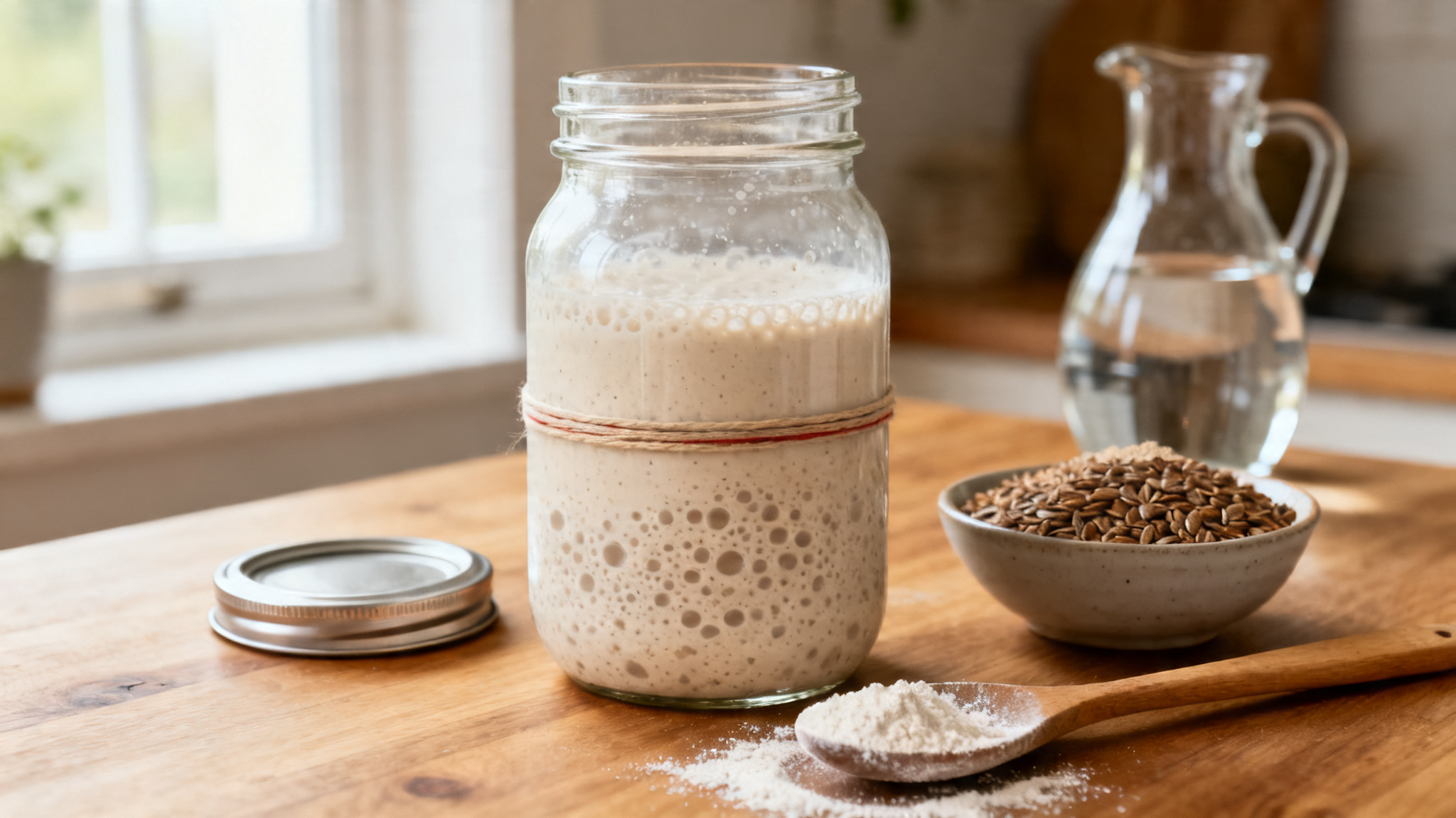 Comment faire du levain en bocal, bulles visibles au pic