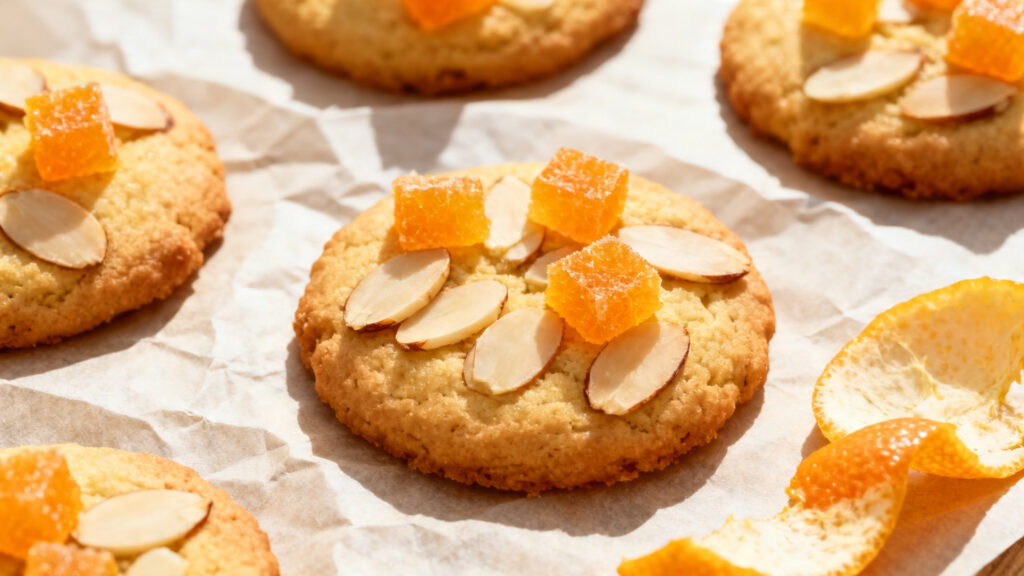 Mini cookies amande et orange confite de fête