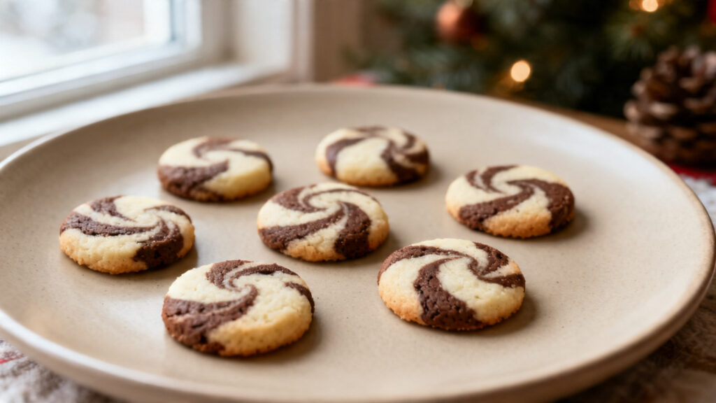 Mini cookies marbrés vanille et chocolat