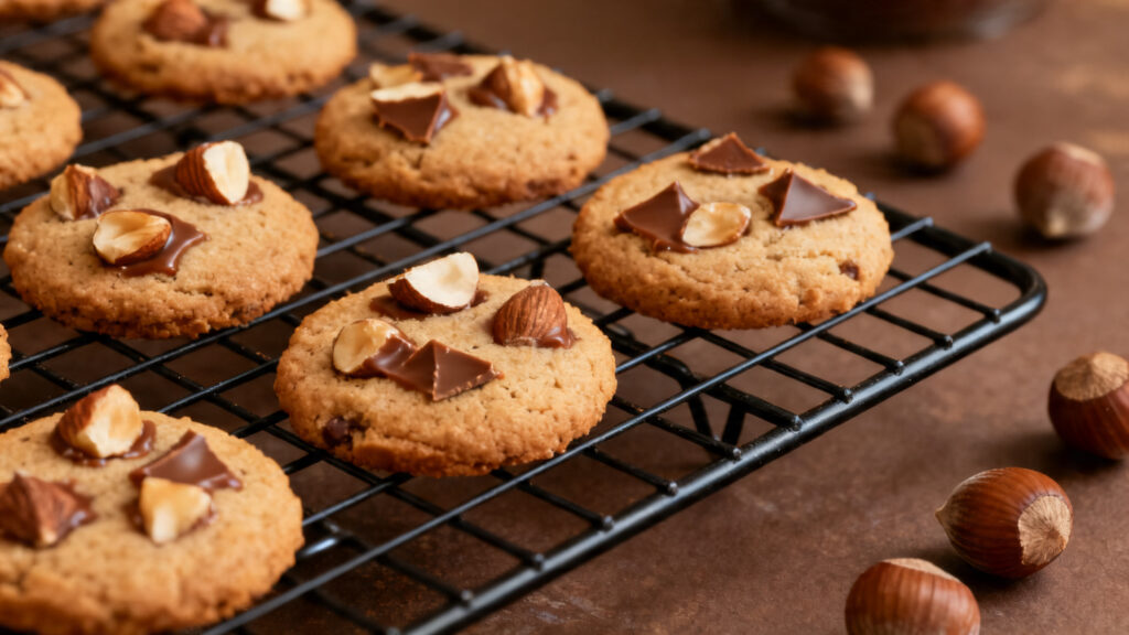 Mini cookies noisette praliné à la texture croustillante