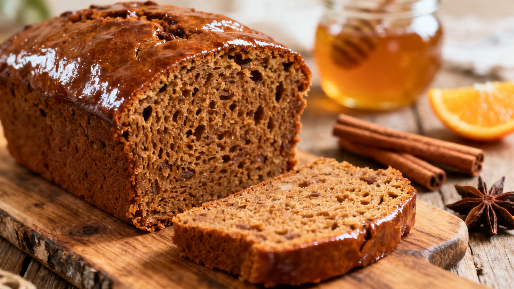 Pain d’épices tranché pour une recette de pain d’épices moelleux