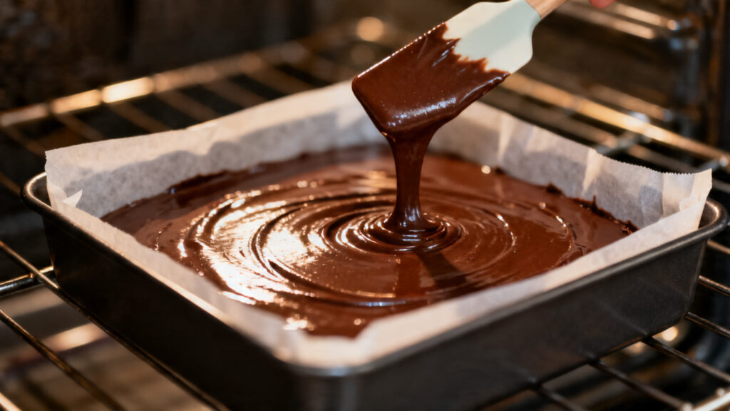 Pâte chocolat lissée dans moule 20x20 cm, épaisseur 2-3 cm