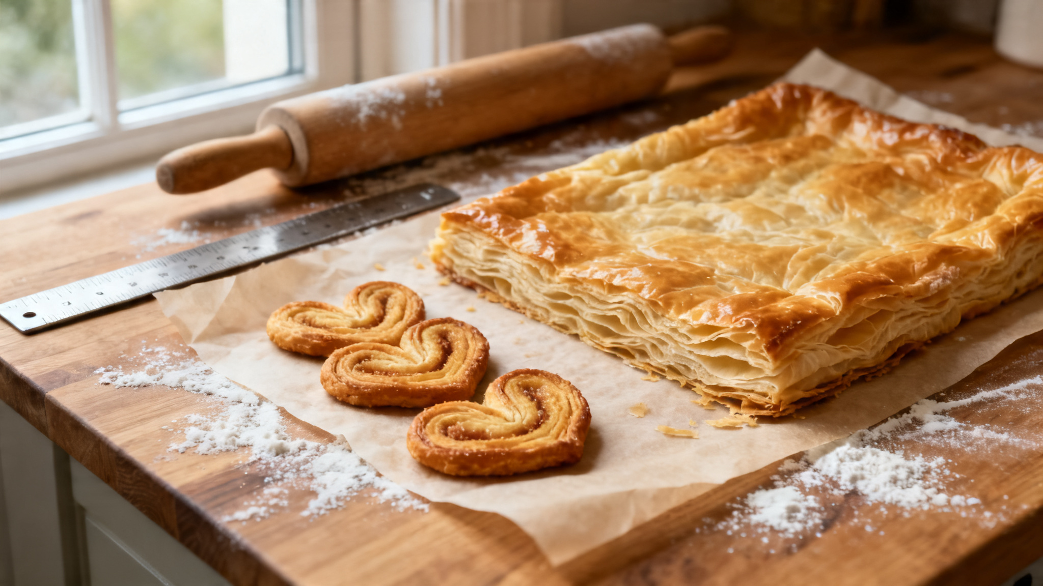 Résultat final doré pour une recette de pâte feuilletée maison