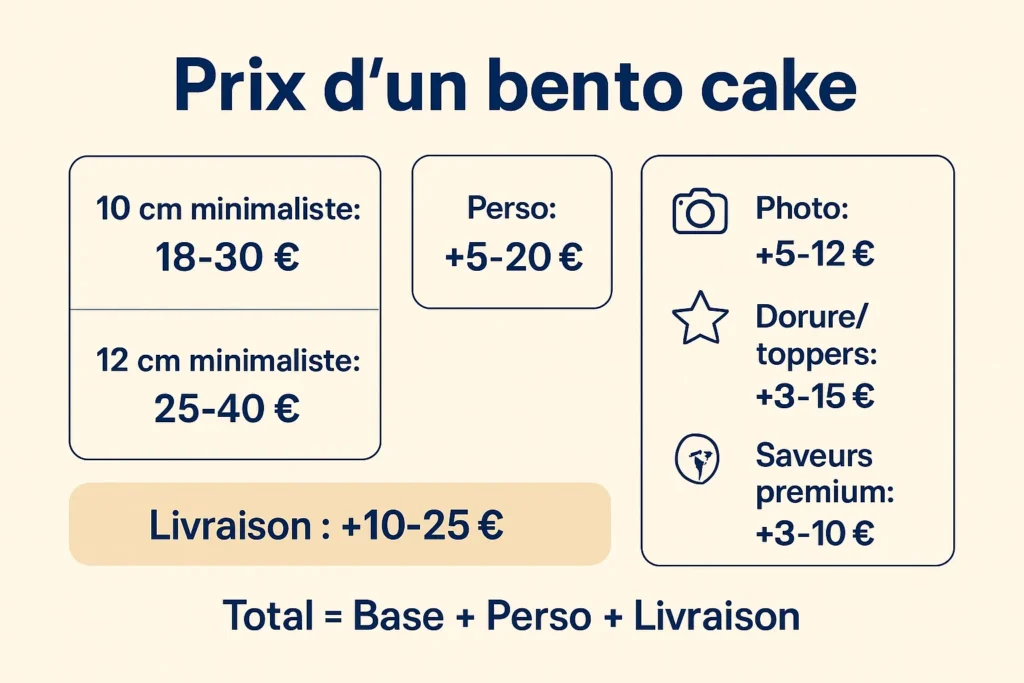 Fourchettes de prix et suppléments d’options