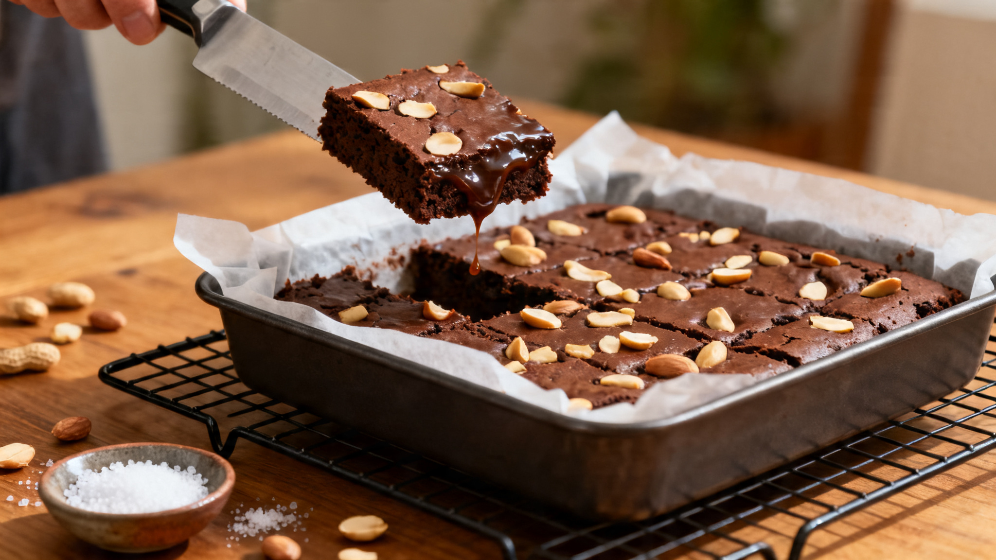 Brownie fondant aux cacahuètes, recette de brownie aux cacahuètes