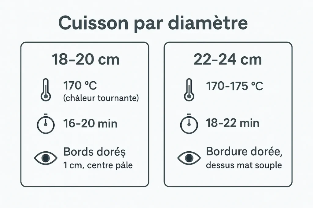Schéma cuisson cookie géant 18-20 cm et 22-24 cm