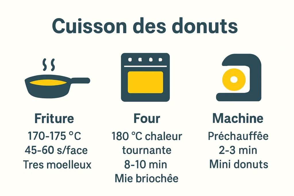 Paramètres de cuisson donuts friture, four et machine