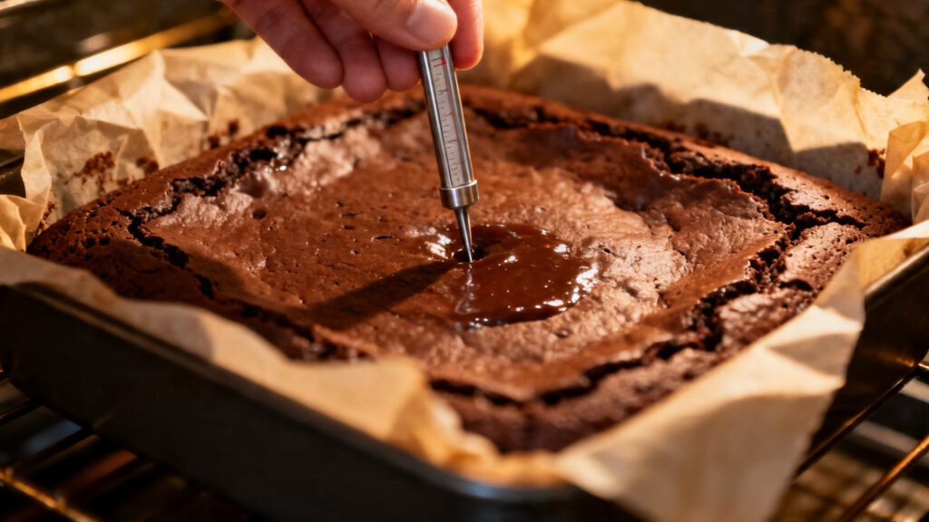 Test de cuisson brownie fondant, sonde à cœur 84-88 °C