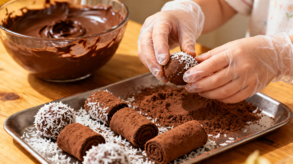 Truffes chocolat faciles, gourmandises maison enfant