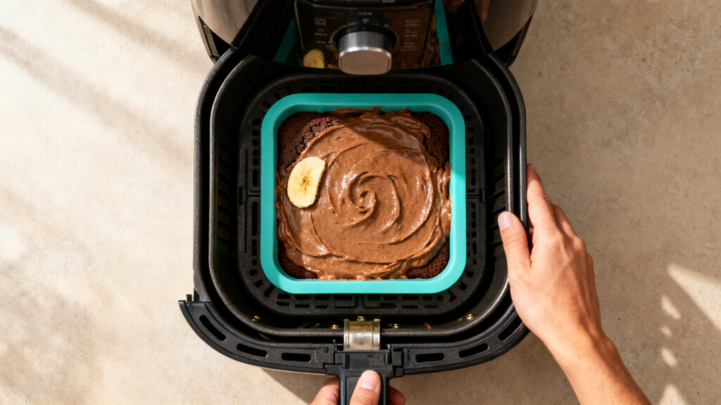 Brownie en friteuse à air, moule silicone adapté