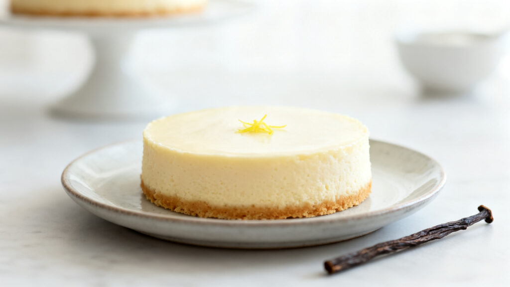 Cheesecake léger au fromage blanc, note citronnée