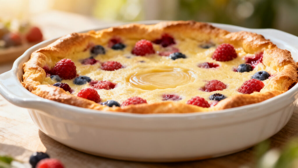 Clafoutis léger aux fruits rouges, dessert minceur