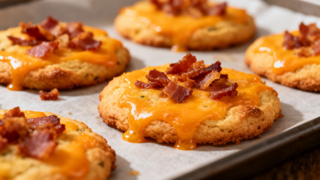 Cookies au cheddar et bacon, biscuits apéritifs maison