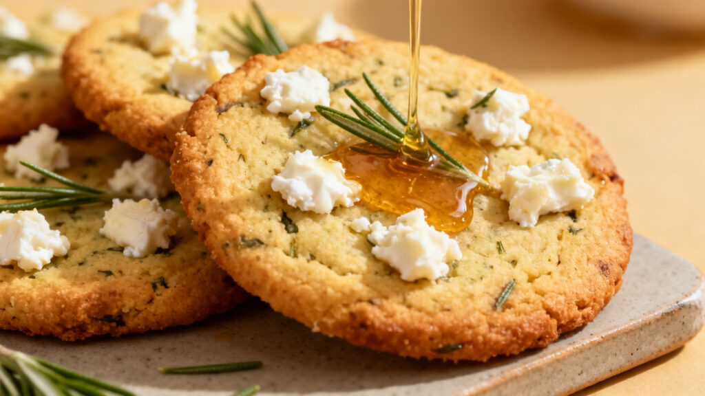Cookies chèvre miel romarin, apéritif gourmand