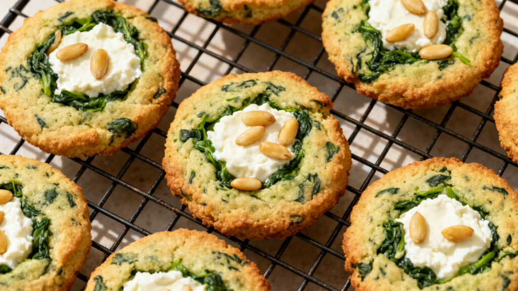 Cookies épinards ricotta et pignons, biscuits maison