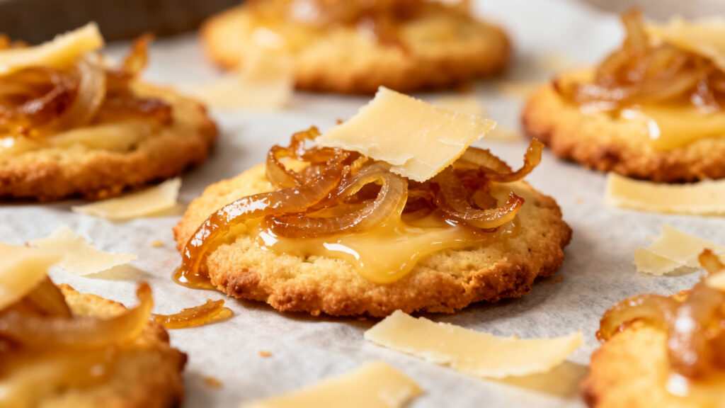 Cookies oignons caramélisés et comté, croustillant moelleux