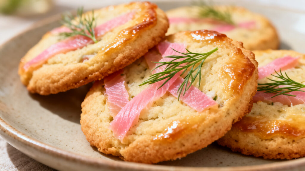 Cookies saumon fumé et aneth, apéritif dînatoire chic