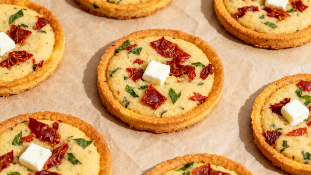 Cookies tomates séchées, basilic et mozzarella, recette rapide