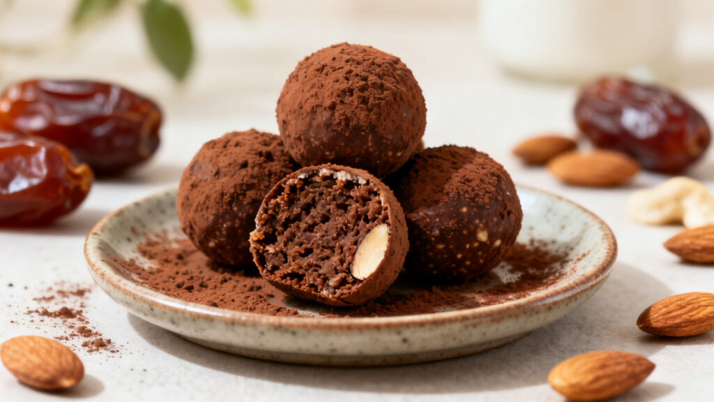 Energy balls protéinées amande cacao à emporter