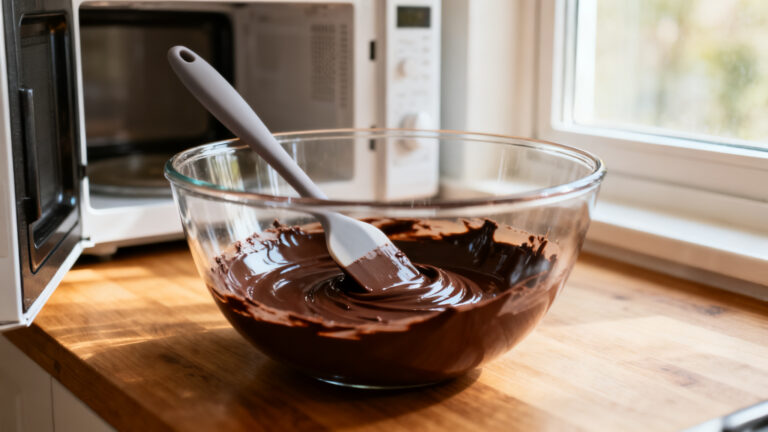 Bol en verre pour faire fondre du chocolat au micro-ondes