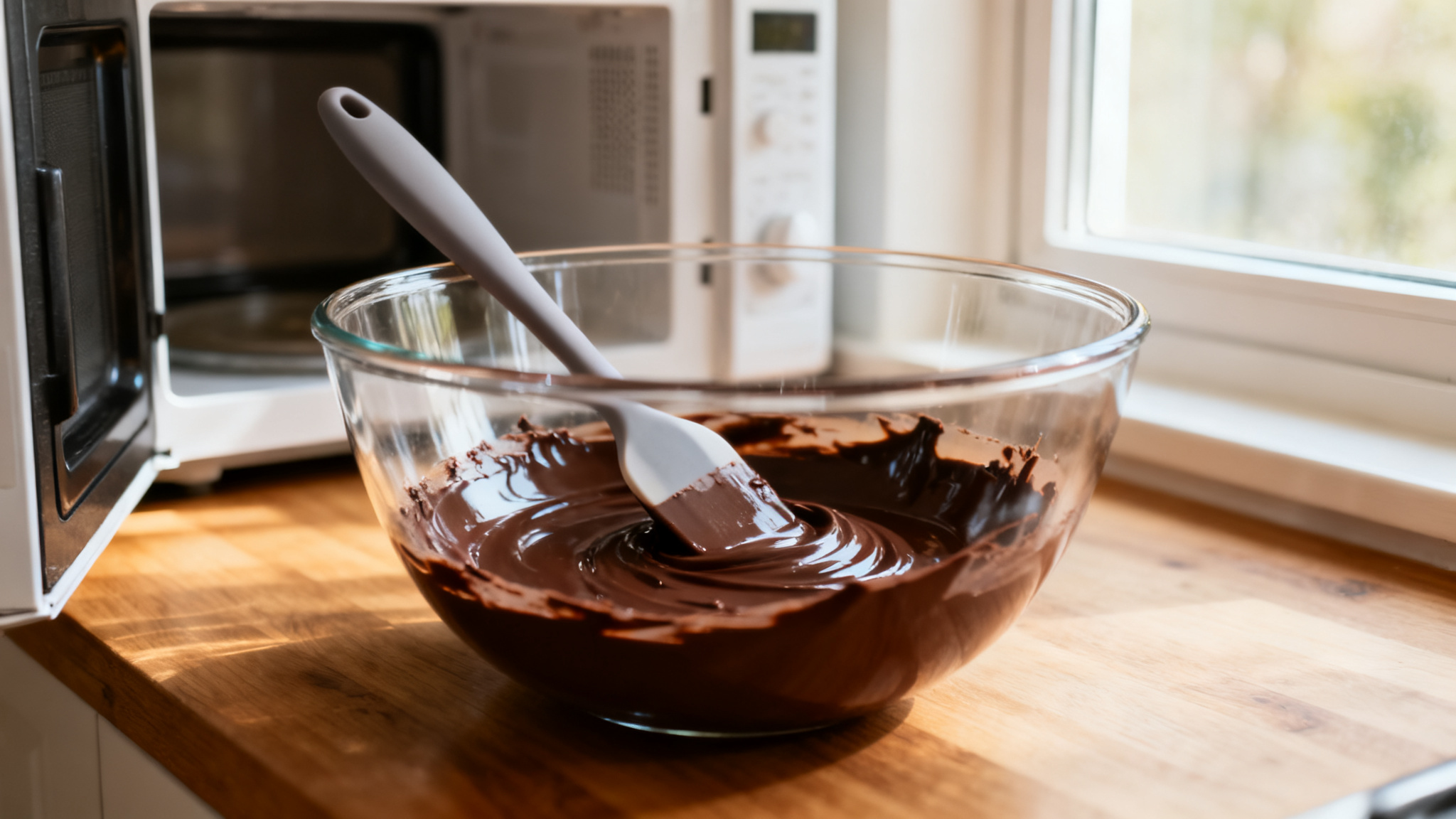 Bol en verre pour faire fondre du chocolat au micro-ondes