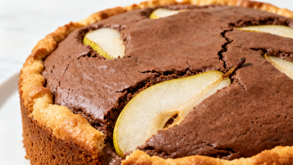 Gâteau poires et cacao léger, sans beurre