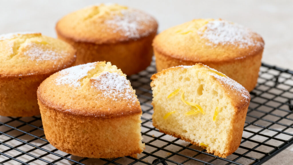 Part de gâteau au yaourt citron léger, sans beurre