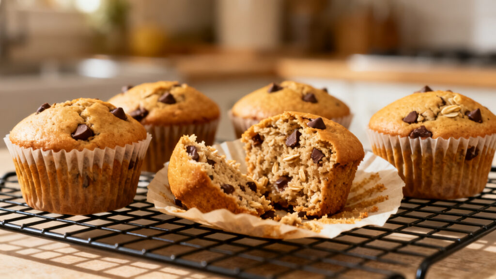 Muffins protéinés moelleux aux pépites de chocolat