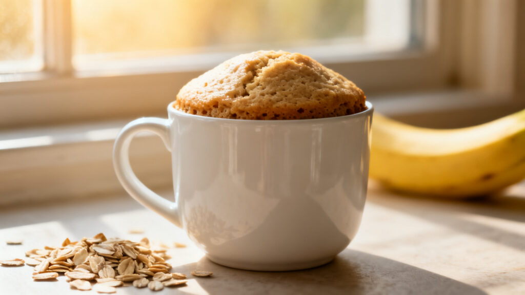 Mug cake banane avoine, recette express légère