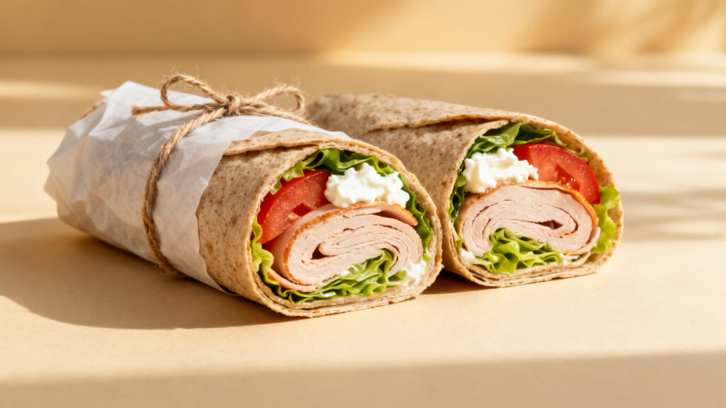 Wrap protéiné à la dinde avec tortilla complète