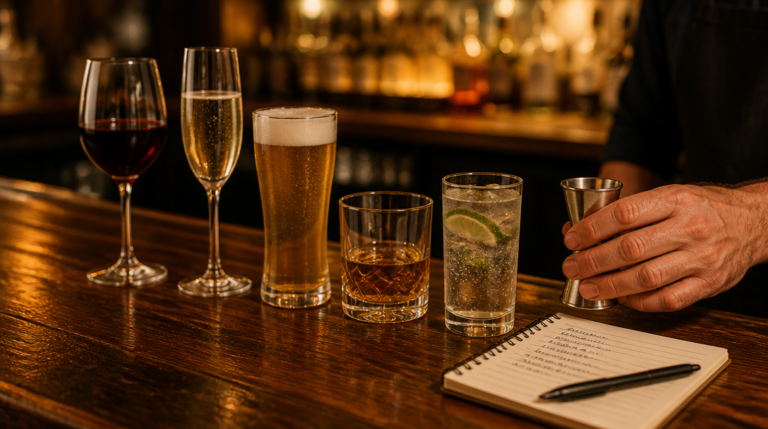 Calories de l’alcool par verre et par boisson