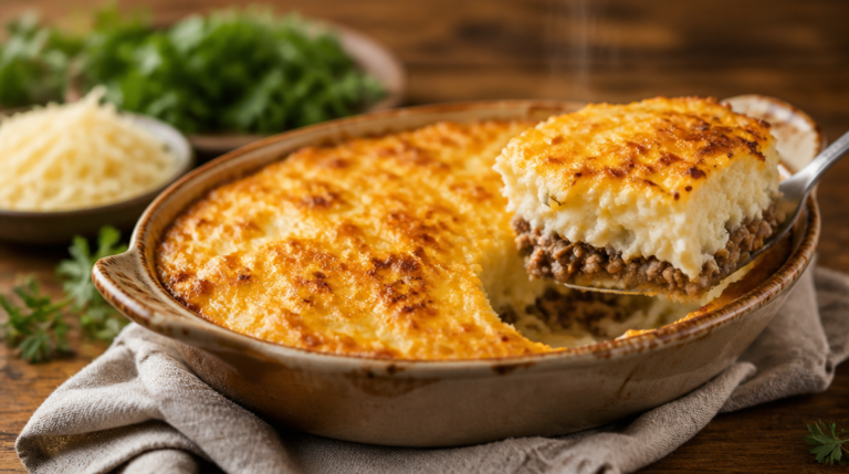 Recette de hachis parmentier de grand-mère doré et fumant