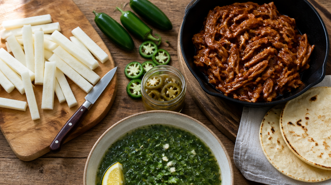 Légumes en J cuisinés&nbsp;: jícama, jalapeño, jacquier, molokhia