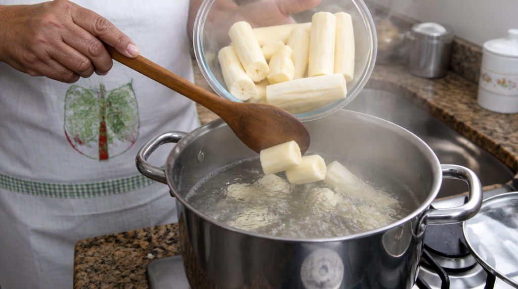 Cuisson du manioc après épluchage, sécurité